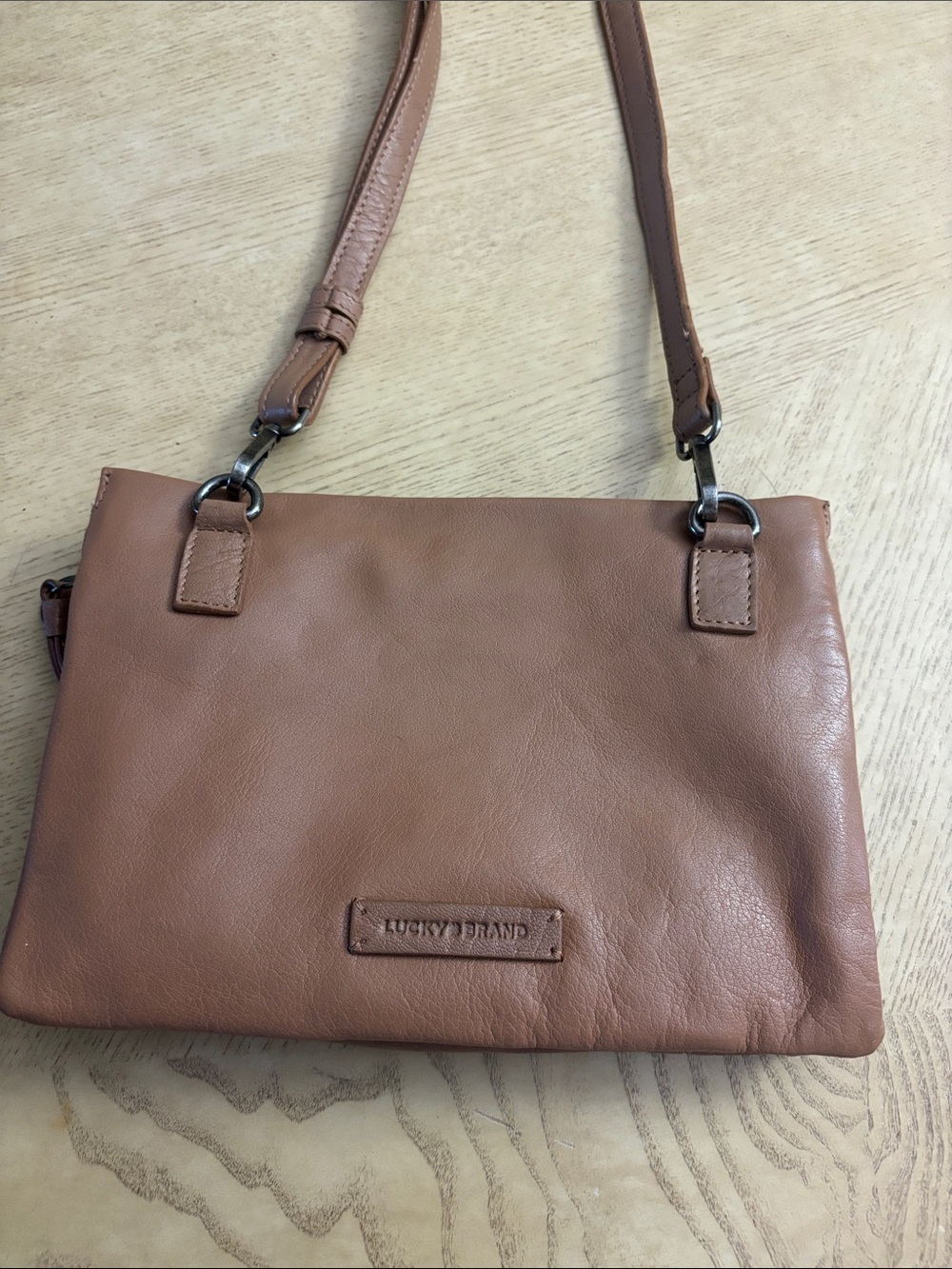 Lucky Brand Tan Leather Crossbody Shoulder Bag